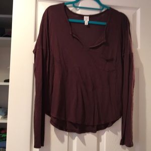 Maroon long sleeve size large